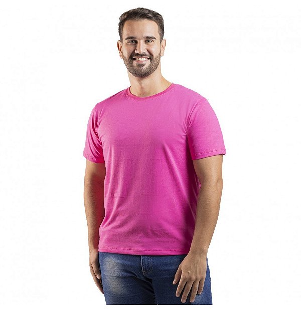 Camiseta Algodão Rosa Pink Premium Basic