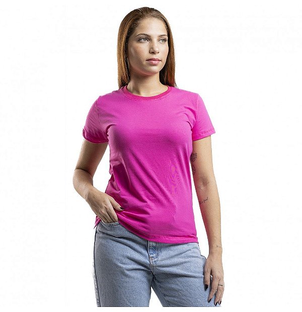 Baby Look Algodão Rosa Pink Premium Basic