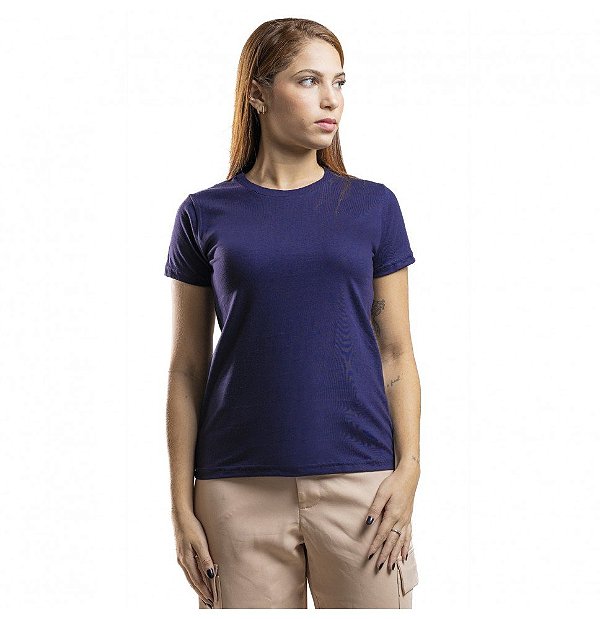 Baby Look Algodão Azul Marinho Premium Basic