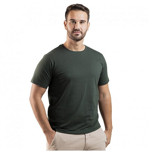 Camiseta Algodão Premium Verde Musgo