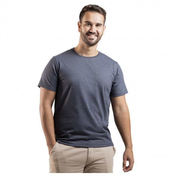 Camiseta Algodão Premium Mescla Preto