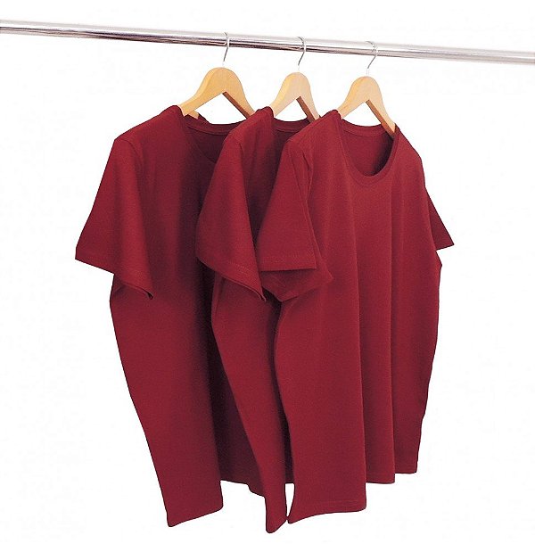 Kit 3 Camisetas Algodão Vinho Premium