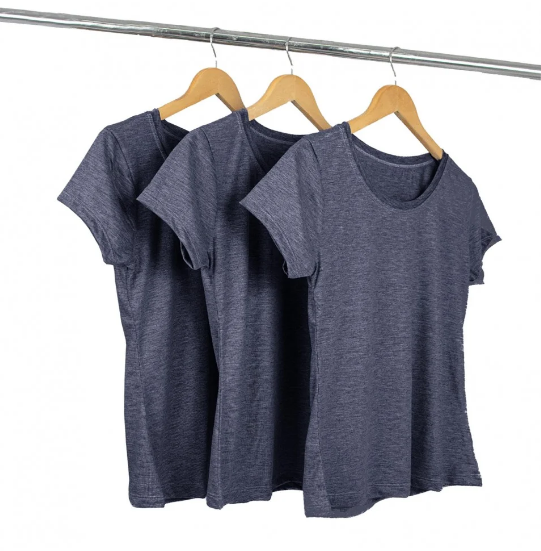 Kit 3 Baby Look Algodão Mescla Preto Premium Basic