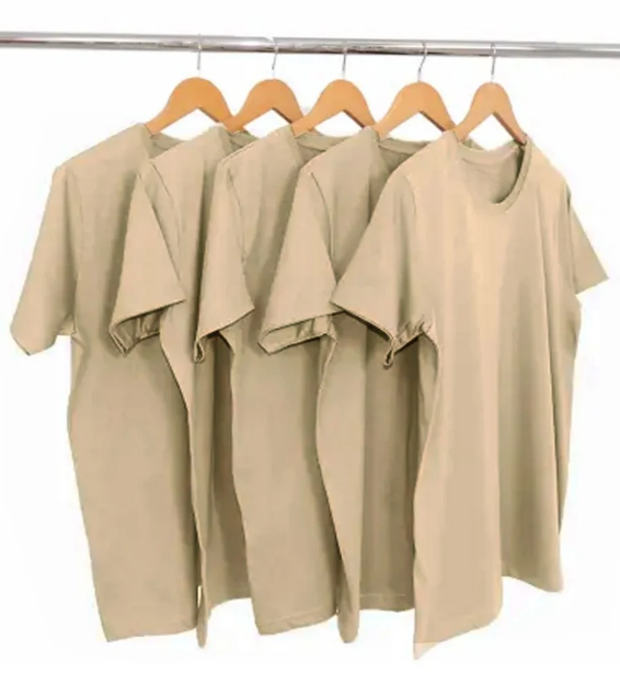 Kit 5 Camisetas Algodão Kaki Premium