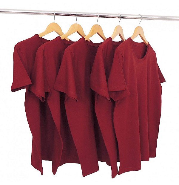 Kit 5 Camisetas Algodão Vinho Premium