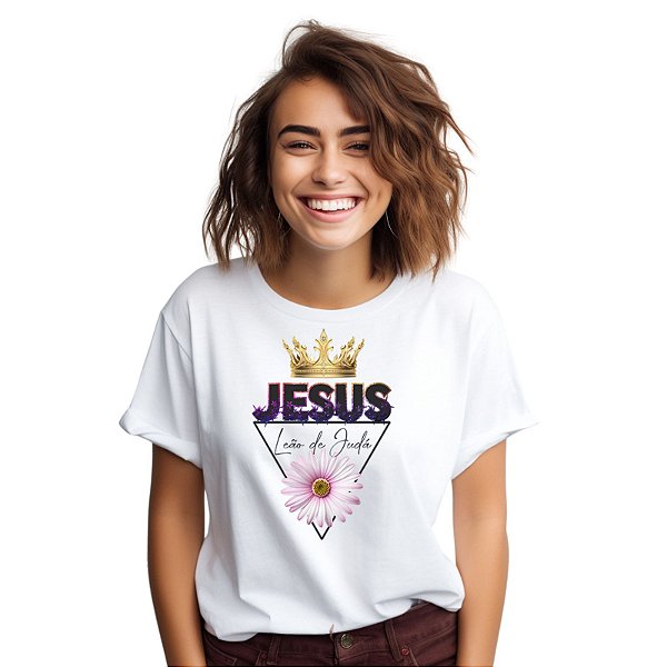 Camiseta com Rosas Jesus meu Salvador