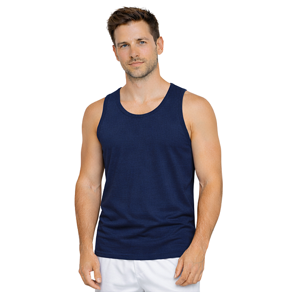 Regata Masculina Azul Marinho Algodão Premium Tradicional