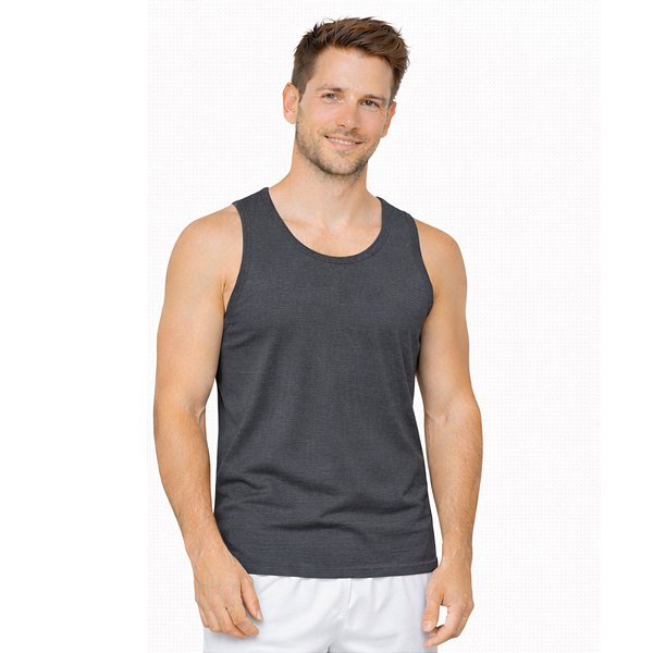 Regata Masculina Cinza Chumbo Algodão Premium Tradicional