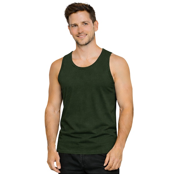 Regata Masculina Verde Musgo Militar Algodão Premium Tradicional