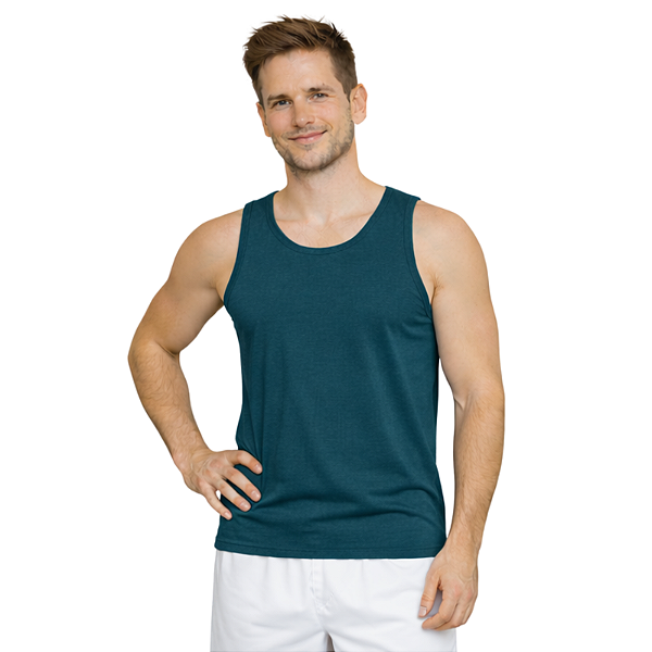 Regata Masculina Azul Petróleo Algodão Premium Tradicional