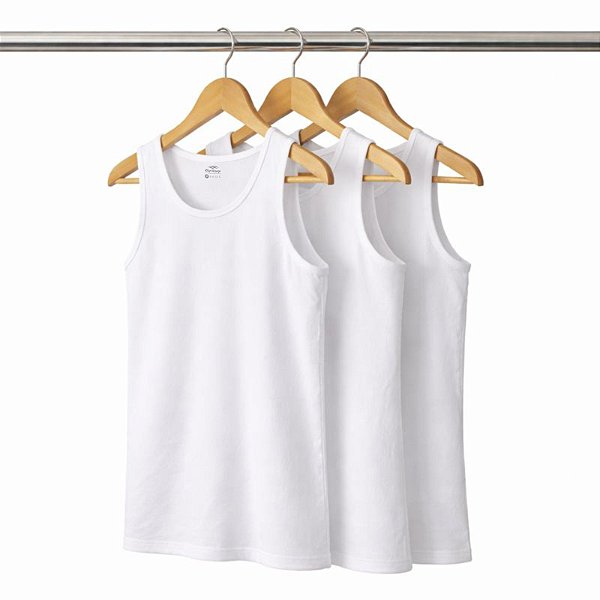 Kit 3 Regatas Masculina Branca Algodão Premium