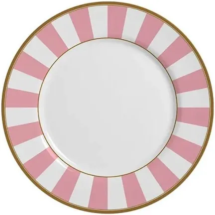 Prato raso Stripe Rose filete dourado