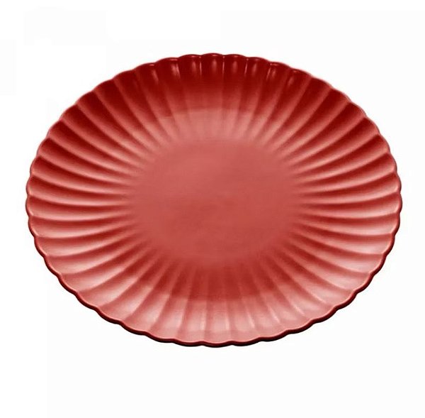 Prato raso pétala porcelana vermela