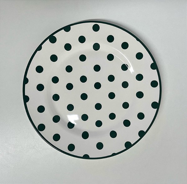 Prato raso branco bolas verdes