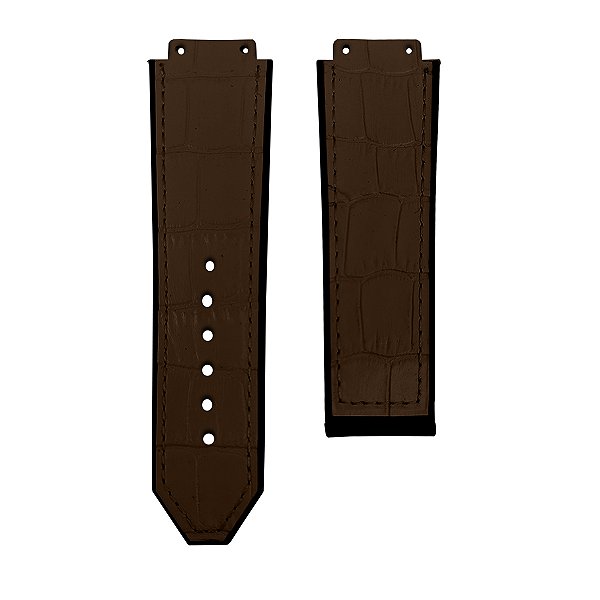 Pulseira para Relógio Compatível com Hublot Big Bang Couro Marrom 25/22mm