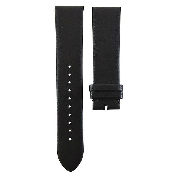 Pulseira para Relógio Compatível com Empório Armani Em Couro Liso Preto 22mm