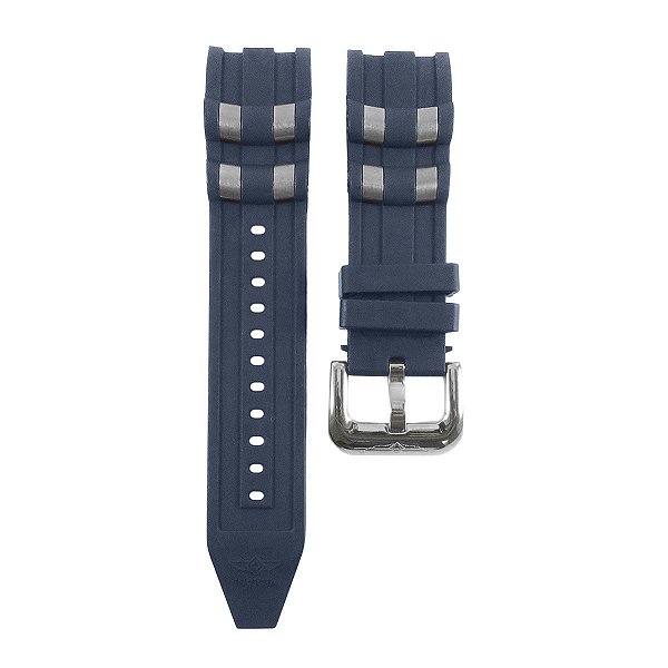 Pulseira para Relógio Compatível com Invicta Pro Diver Azul Completa Com Detalhes Prata