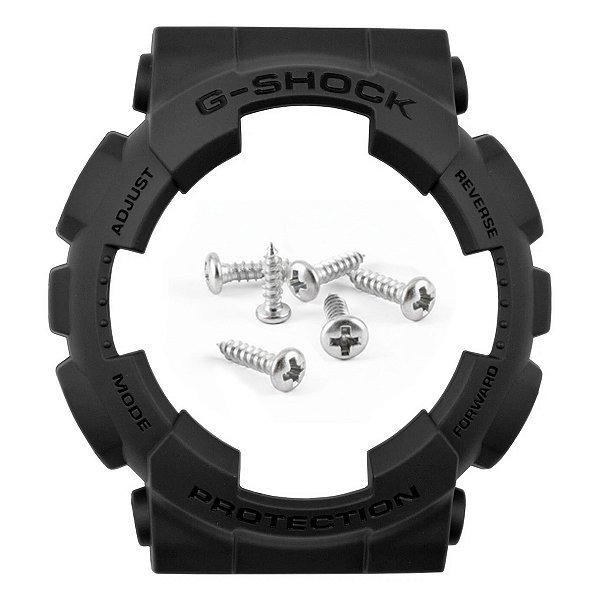 Bezel para Relógio Compatível com Casio G-shock Borracha Preto Bumper Capa Protetora