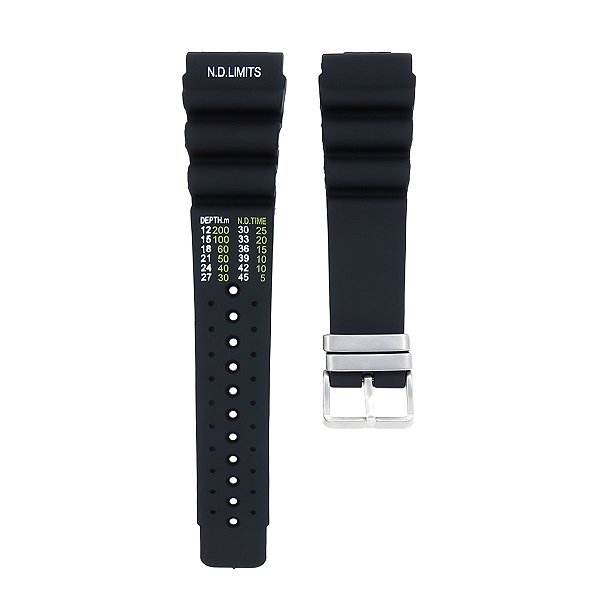 Pulseira para Relógio Compatível com Citizen Promaster Eco Diver Borracha Preto Encaixe 24mm/ Fecho 20mm