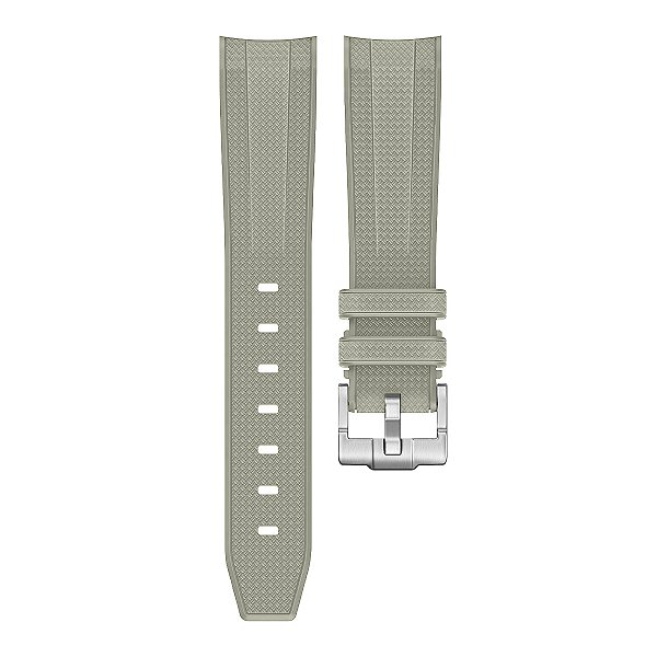 Pulseira para Relógio Compatível com Omega X Swatch Moonswatch Missão para Júpiter Bege Borracha Completa com Fivela