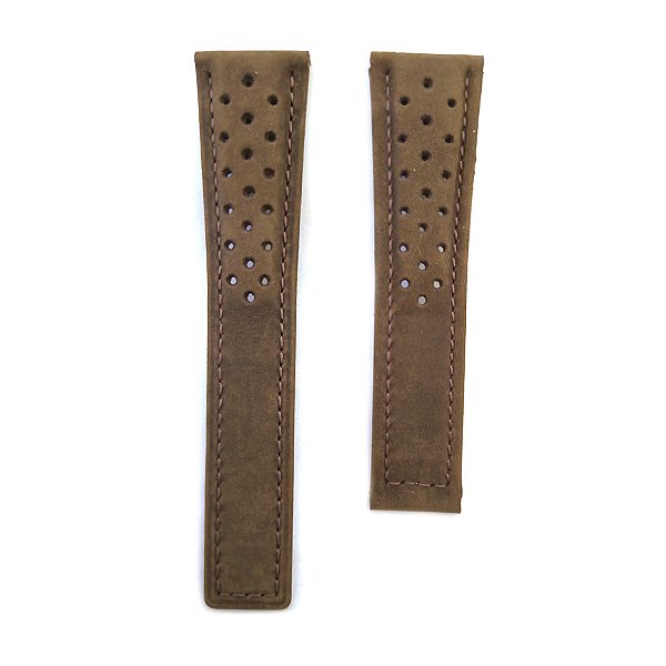 Pulseira para Relógio TAGHer 22mm/18mm Camurça Marrom Escuro