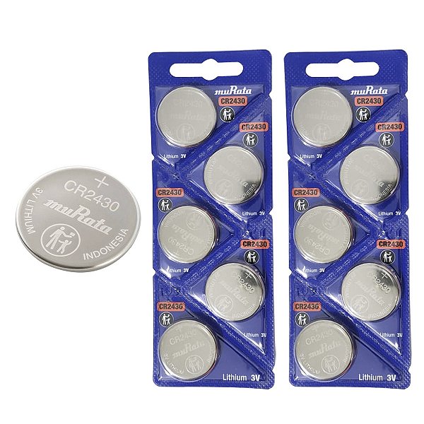 2 Cartelas 10 Unidades Bateria de Lítio Cr2430 3v Murata