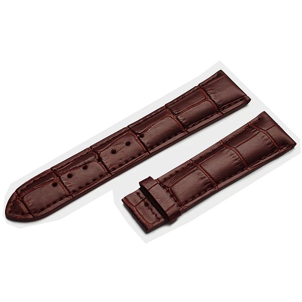 Pulseira para Relógio Compatível com Tissot Couro Marrom Encaixe 20mm/ Fecho 18mm