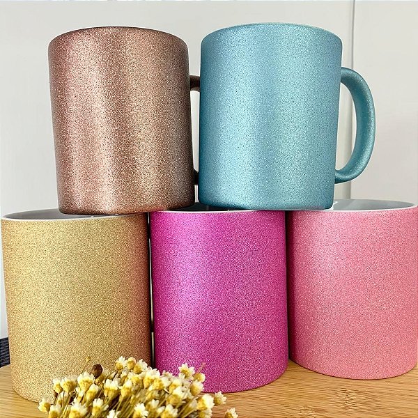 Caneca Glitter 325ml Personalizada
