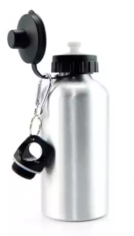 Squeeze Alumínio Duas Tampas 500ml - Prateada