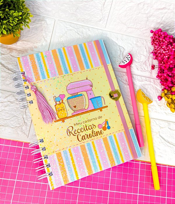 Caderno de Receitas Colors - Nome Personalizado | A5