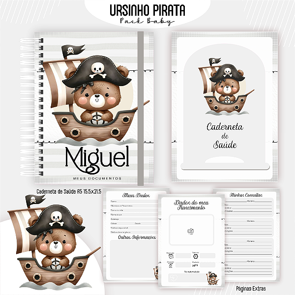 Caderneta da Saúde | Ursinho Pirata