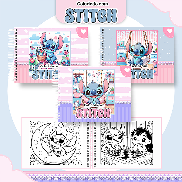 Livro Caderno de Colorir Stitch
