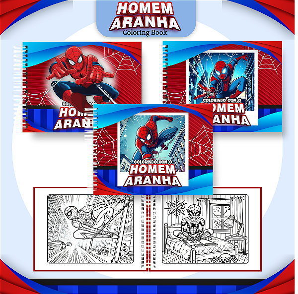 Livro Caderno de Colorir | Homem Aranha