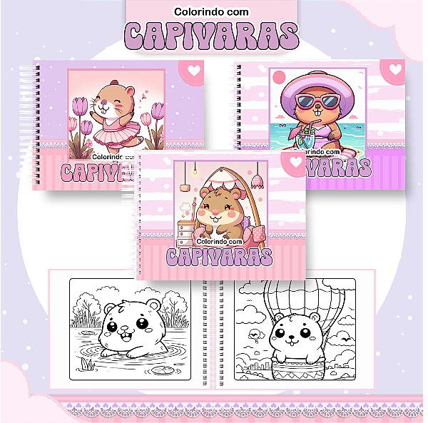 Livro Caderno de Colorir | Capivara Menina