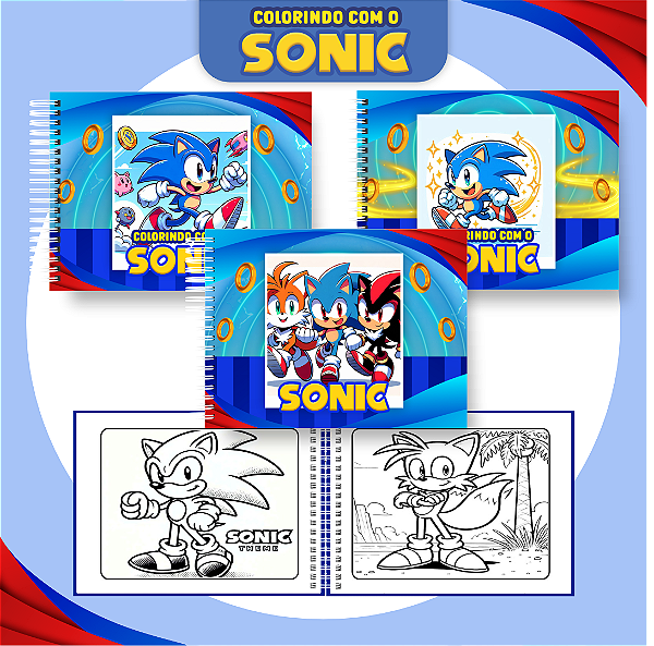 Livro Caderno de Colorir | Sonic