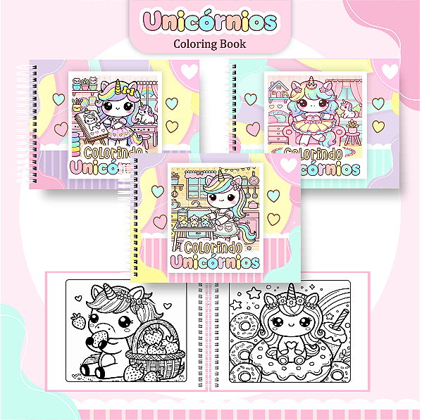 Livro Caderno de Colorir | Unicórnio