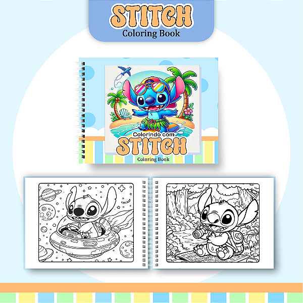 Livro Caderno de Colorir | Stitch Menino