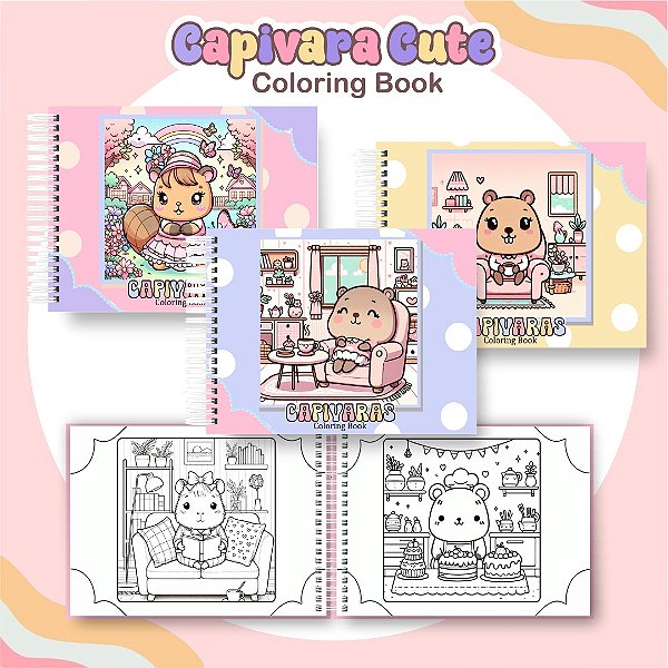 Livro Caderno de Colorir | Capivaras 2.0
