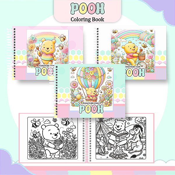 Livro Caderno de Colorir | Ursinho Pooh