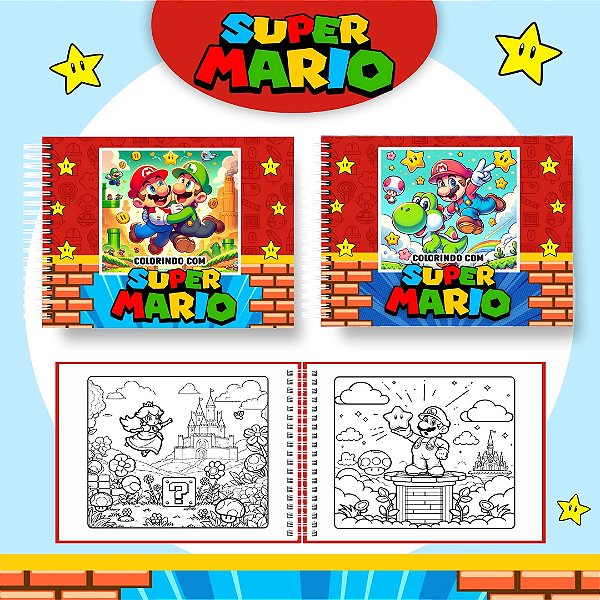 Livro Caderno de Colorir | Super Mario Bross