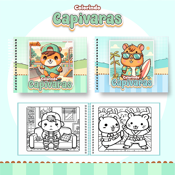 Livro Caderno de Colorir | Capivara Boy