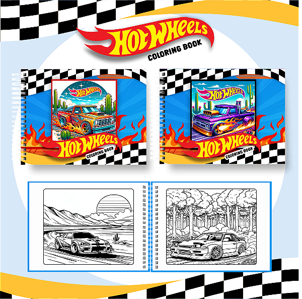 Livro Caderno de Colorir | Hot Wheels