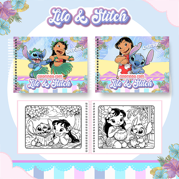 Livro Caderno de Colorir | Lilo e Stitch
