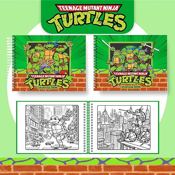 Livro Caderno de Colorir | Tartarugas Ninjas