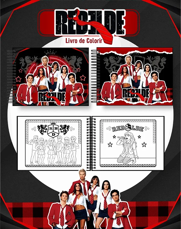 Livro Caderno de Colorir | Rebeldes