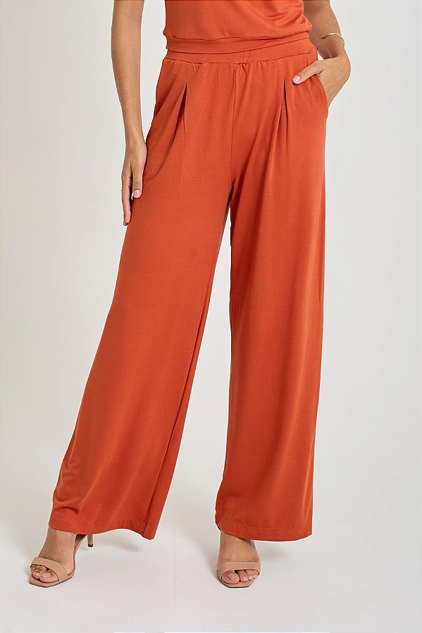 Calça Wide - terracota