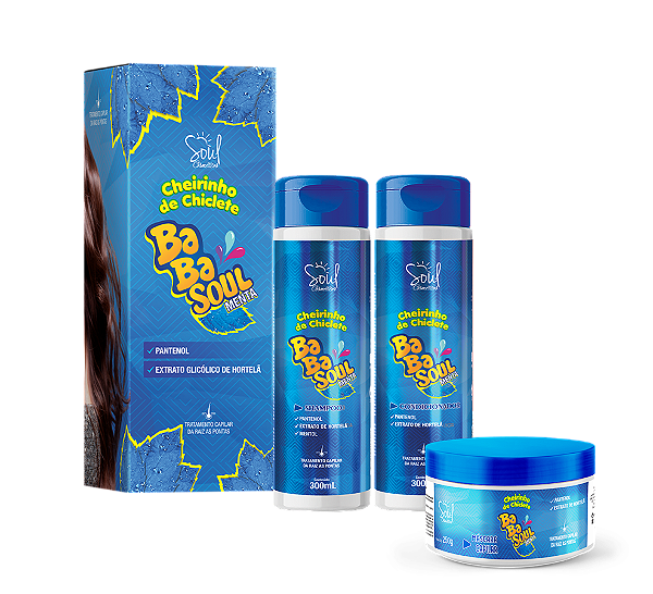 Kit Capilar Cheirinho de Chiclete Menta BabaSoul -  Soul Cosméticos