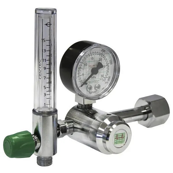 Válvula Redutora de Cilindro com Fluxômetro Cabo Longo de Oxigênio