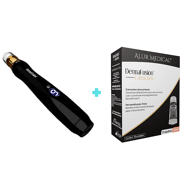 Kit Caneta Dermafusion + Caixa com 10 Unidades de Cartucho Descartável de 12 Agulhas