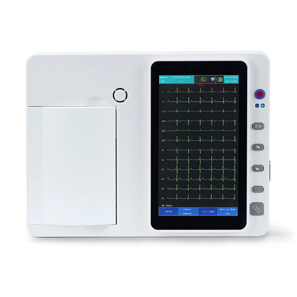 Eletrocardiógrafo 3 Canais e 12 Derivações ECG Tela 7 Polegadas